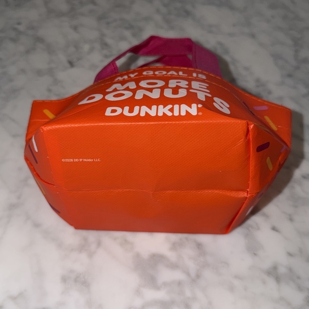 Dunkin' Limited Edition Orange/Pink Donut Mini Tote Bag - Picture 5 of 5